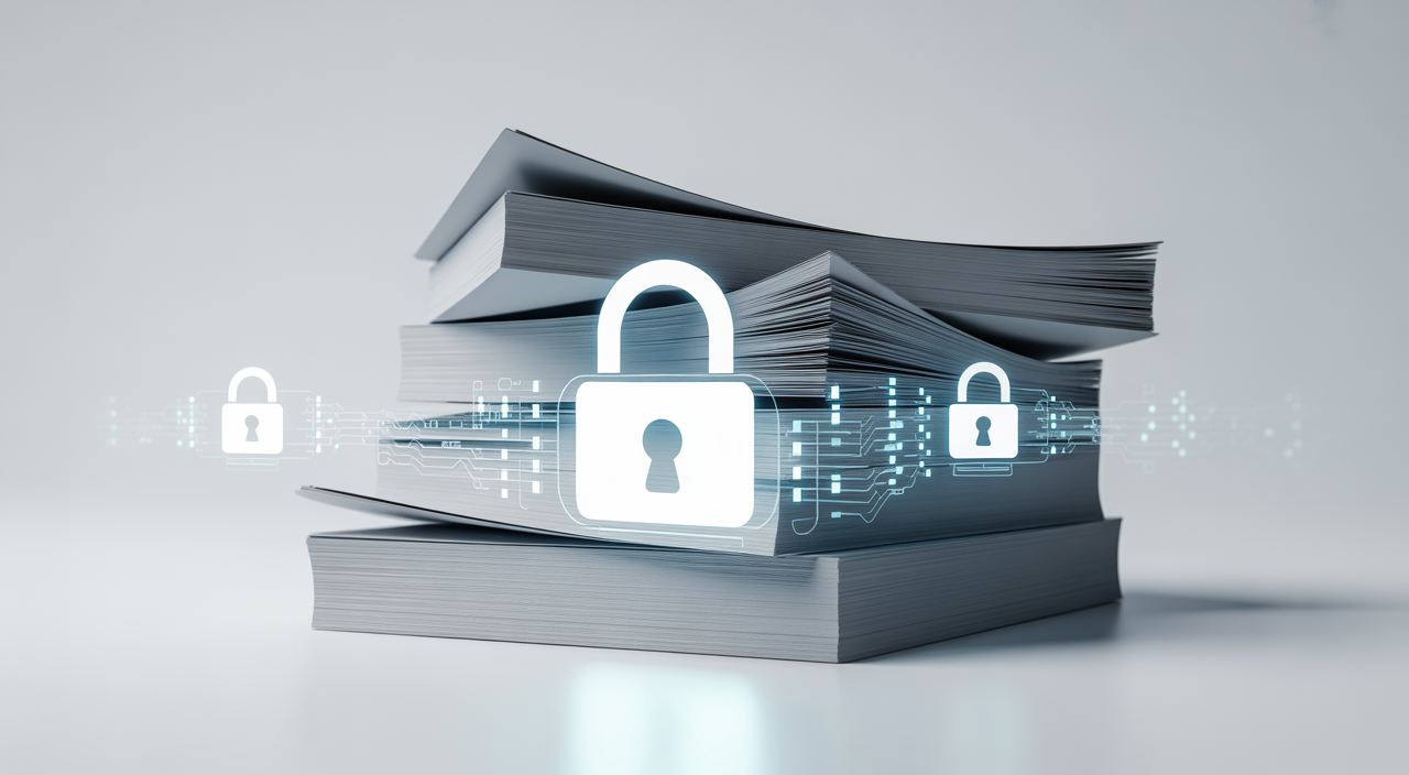 A cybersecurity consultant explains security protocols to a Canadian business owner on a laptop, emphasizing data protection in a modern office setting.